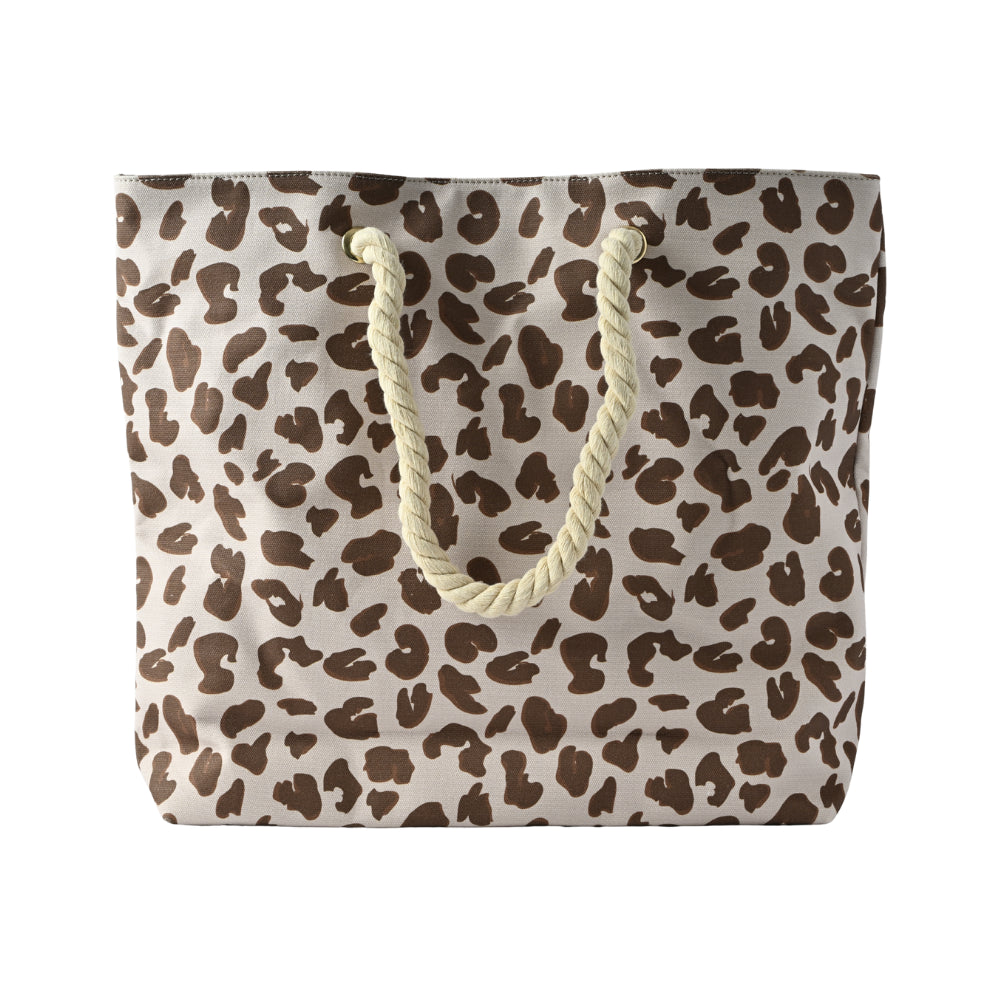 Soleil Series Beach Tote - NEUTRAL LEOPARD